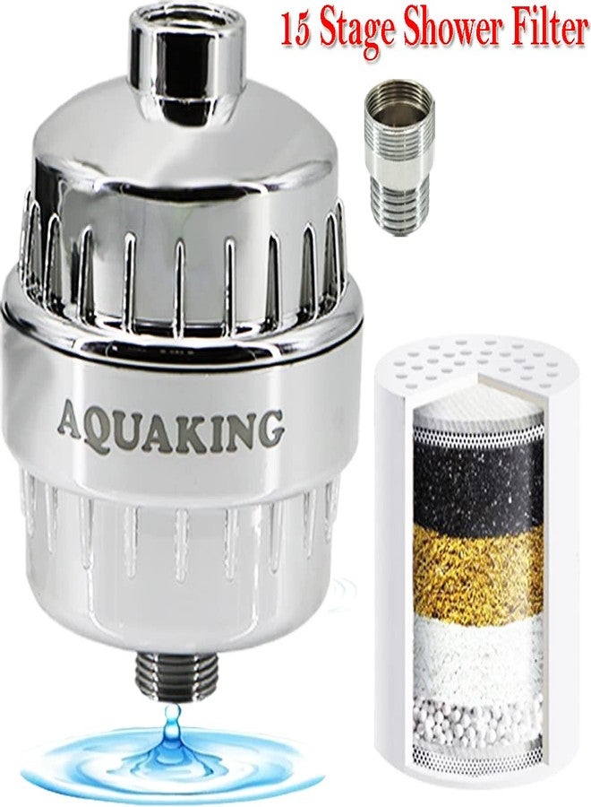 AQUAKING Shower Filter for Hard Water - SF-15 PRO Alkaline Aqua Softener for Home Bathroom Tap Kitchen Faucet Purifier Remove Chlorine Salt from Well Borewell Water 15 Stage, 2 Cartridges - Image 4